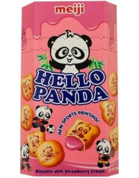 10 Packs of 50g MEIJI Hello Panda Strawberry Cookies