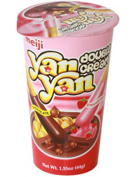 10 Packs of 50g MEIJI Yan Yan Chocolate & Strawberry Cookies