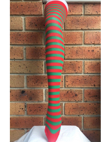 Red and Green Striped Stockings