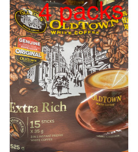 4 packs Old town 3 in 1 white coffee extra rich