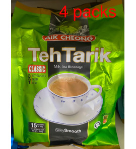 4 X Aik Cheong Instant Teh Tarik Milk Tea Beverage 15 Sachets