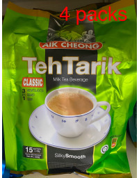 4 X Aik Cheong Instant Milk Tea Beverage Classic 15 Sachets ( total 60 sachets)