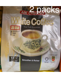 2x Aik Cheong White Coffee 3 in 1 Less Sugar Malaysia Instant Coffee