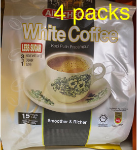 4x Aik Cheong White Coffee 3 in 1 Less Sugar Malaysia Instant Coffee