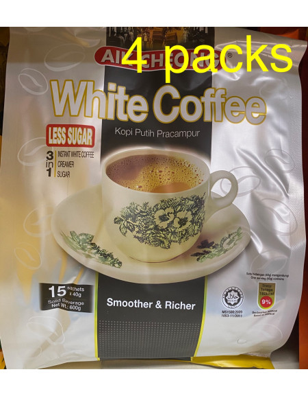 2x Aik Cheong White Coffee 3 in 1 Less Sugar Malaysia Instant Coffee