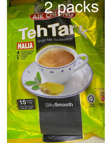 2xAik Cheong Teh Tarik Halia 4 in 1 Malaysia Instant Ginger Milk Tea Beverage