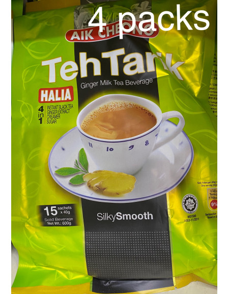 4x Aik Cheong Teh Tarik Halia 4 in 1 Malaysia Instant Ginger Milk Tea Beverage